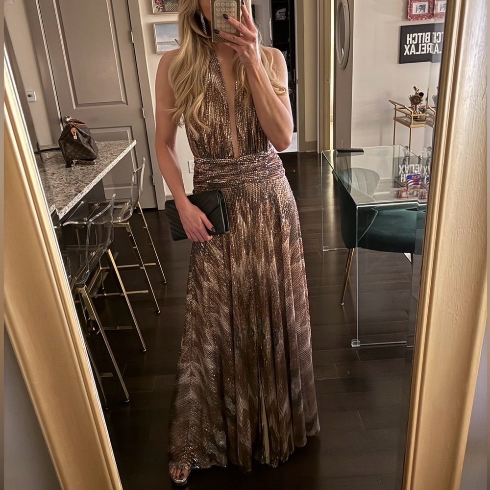 Ramy Brook Metallic Brown Maxi Dress - Picture 13 of 13